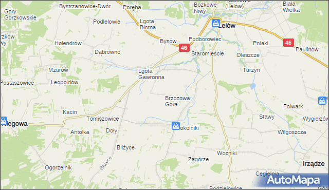 mapa Brzozowa Góra, Brzozowa Góra na mapie Targeo