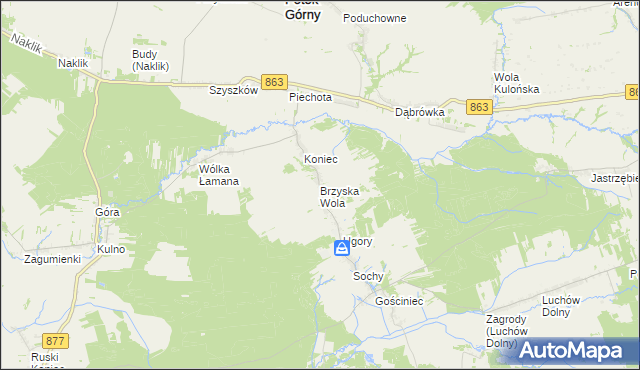 mapa Brzyska Wola, Brzyska Wola na mapie Targeo