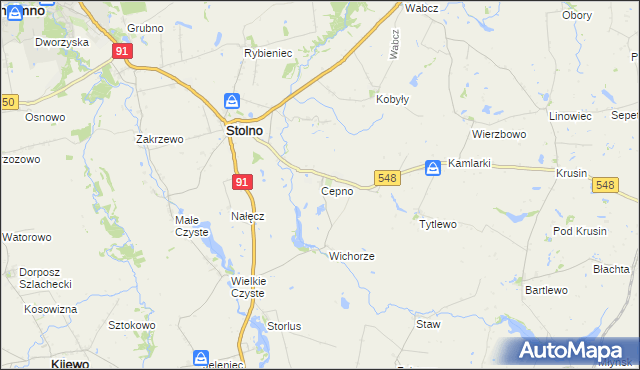 mapa Cepno, Cepno na mapie Targeo