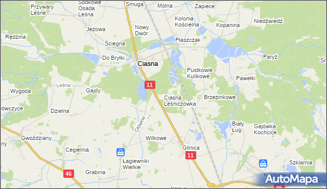 mapa Ciasna Leśniczówka, Ciasna Leśniczówka na mapie Targeo