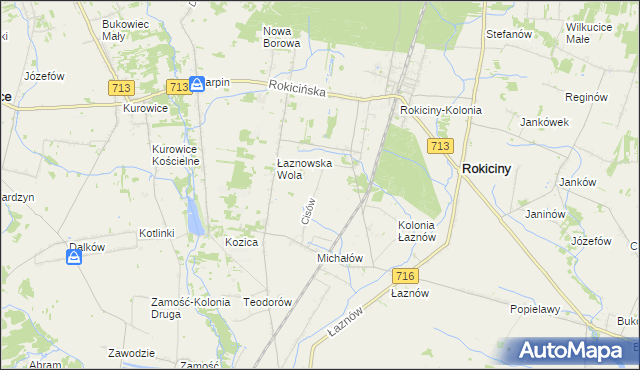 mapa Cisów gmina Rokiciny, Cisów gmina Rokiciny na mapie Targeo