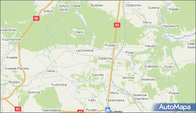 mapa Dalachów, Dalachów na mapie Targeo