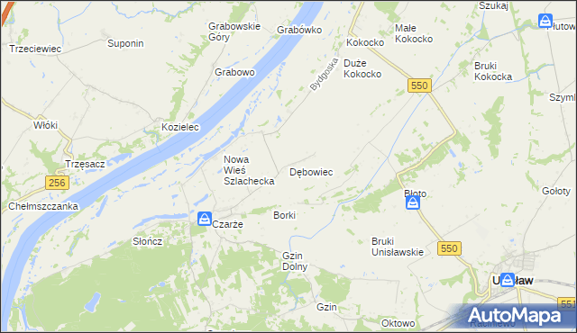 mapa Dębowiec gmina Dąbrowa Chełmińska, Dębowiec gmina Dąbrowa Chełmińska na mapie Targeo
