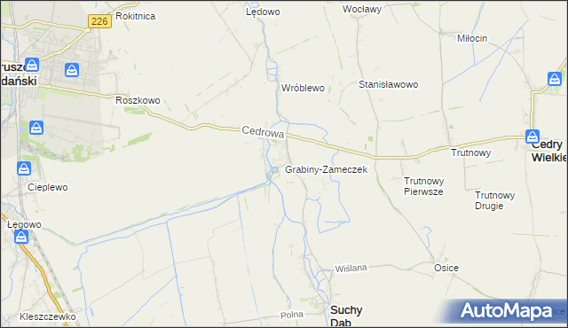 mapa Grabiny-Zameczek, Grabiny-Zameczek na mapie Targeo