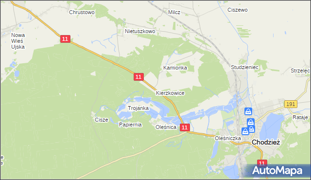 mapa Kierzkowice, Kierzkowice na mapie Targeo