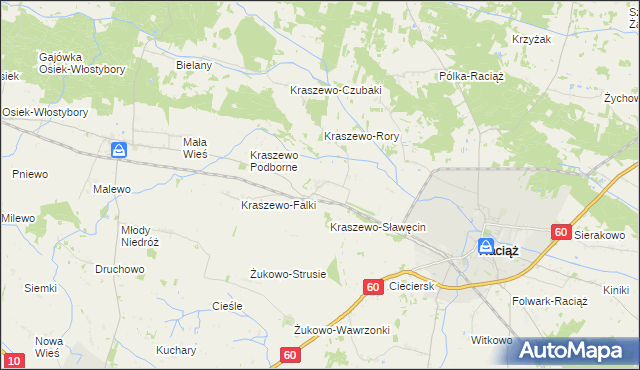 mapa Kraszewo-Gaczułty, Kraszewo-Gaczułty na mapie Targeo