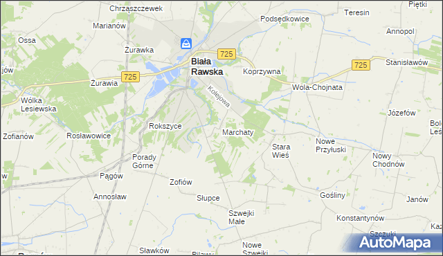 mapa Marchaty, Marchaty na mapie Targeo