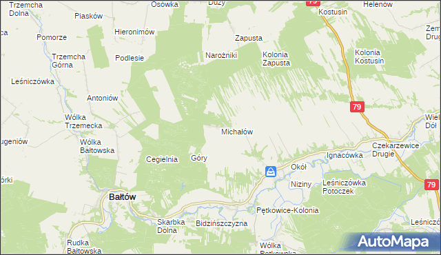 mapa Michałów gmina Bałtów, Michałów gmina Bałtów na mapie Targeo
