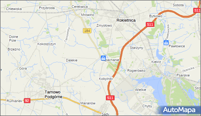 mapa Napachanie, Napachanie na mapie Targeo
