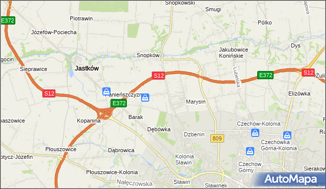 mapa Natalin gmina Jastków, Natalin gmina Jastków na mapie Targeo