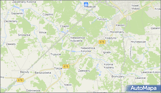mapa Niewodnica Korycka, Niewodnica Korycka na mapie Targeo