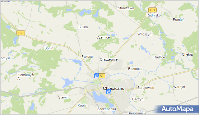 mapa Oraczewice, Oraczewice na mapie Targeo