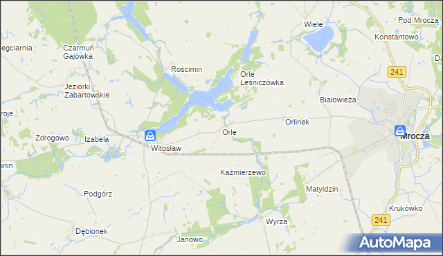 mapa Orle gmina Mrocza, Orle gmina Mrocza na mapie Targeo