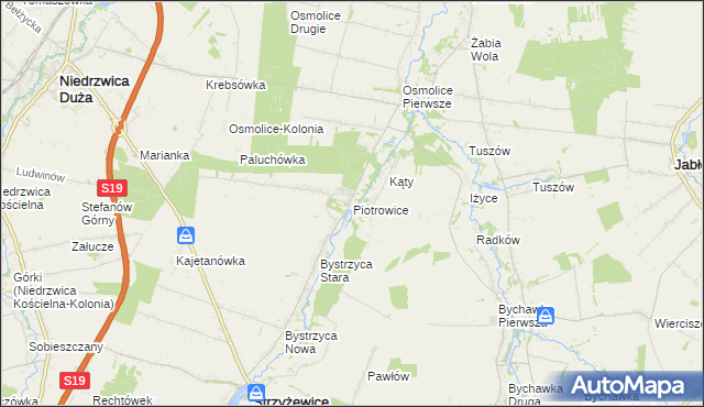 mapa Piotrowice gmina Strzyżewice, Piotrowice gmina Strzyżewice na mapie Targeo