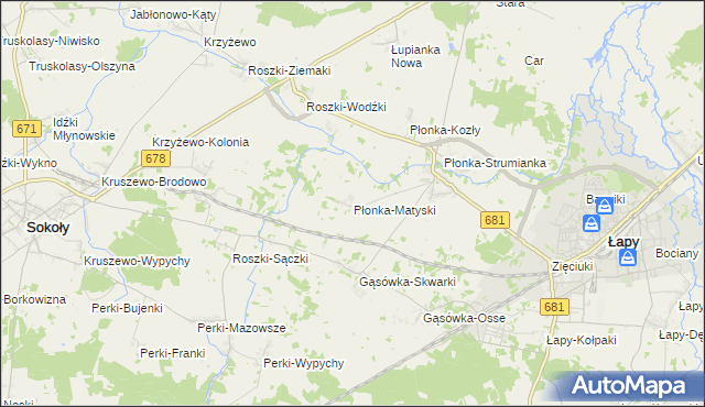 mapa Płonka-Matyski, Płonka-Matyski na mapie Targeo