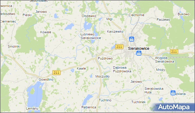 mapa Puzdrowo, Puzdrowo na mapie Targeo