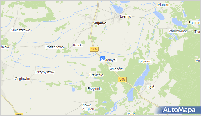 mapa Radomyśl gmina Wijewo, Radomyśl gmina Wijewo na mapie Targeo