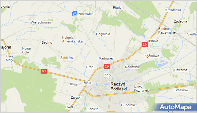 mapa Radowiec, Radowiec na mapie Targeo