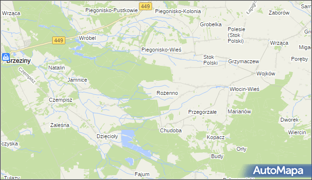 mapa Rożenno, Rożenno na mapie Targeo