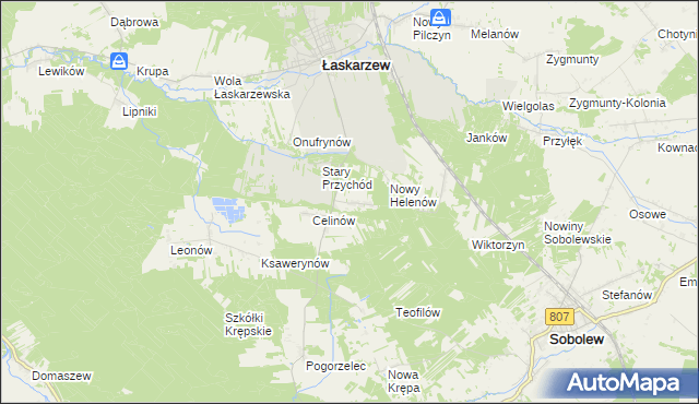 mapa Stary Helenów, Stary Helenów na mapie Targeo