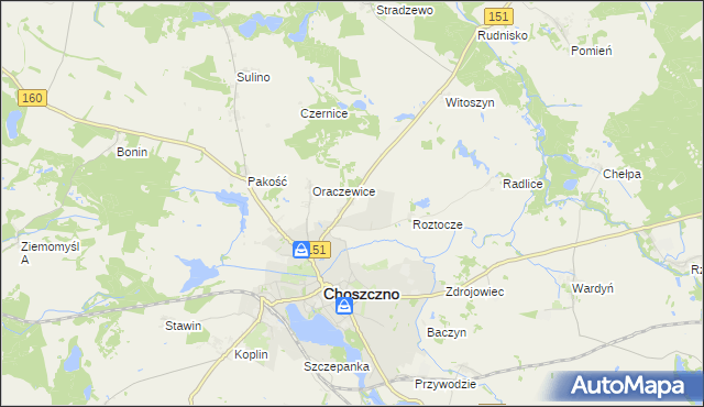 mapa Sułowo gmina Choszczno, Sułowo gmina Choszczno na mapie Targeo