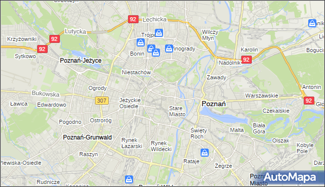 mapa Święty Wojciech gmina Poznań, Święty Wojciech gmina Poznań na mapie Targeo