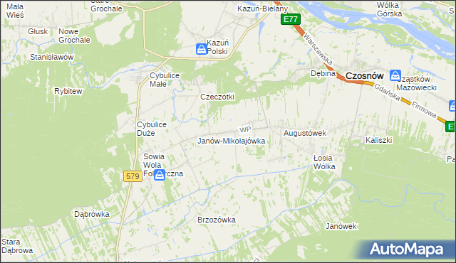 mapa Wólka Czosnowska, Wólka Czosnowska na mapie Targeo