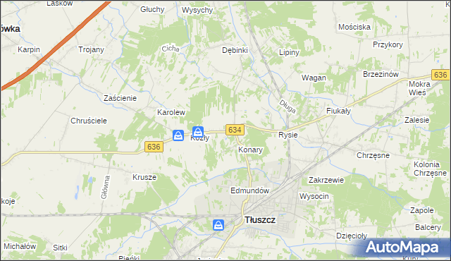 mapa Wólka Kozłowska, Wólka Kozłowska na mapie Targeo
