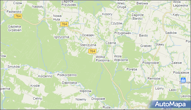 mapa Wólka Pokłonna, Wólka Pokłonna na mapie Targeo
