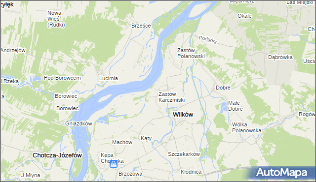 mapa Zastów Karczmiski, Zastów Karczmiski na mapie Targeo