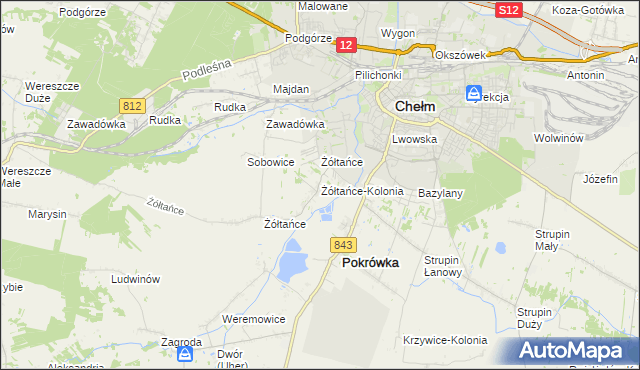 mapa Żółtańce-Kolonia, Żółtańce-Kolonia na mapie Targeo
