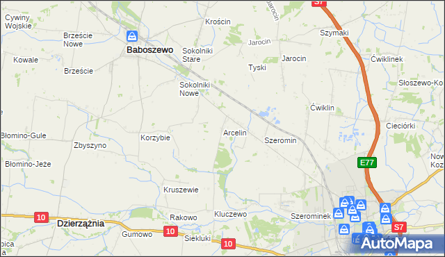 mapa Arcelin, Arcelin na mapie Targeo