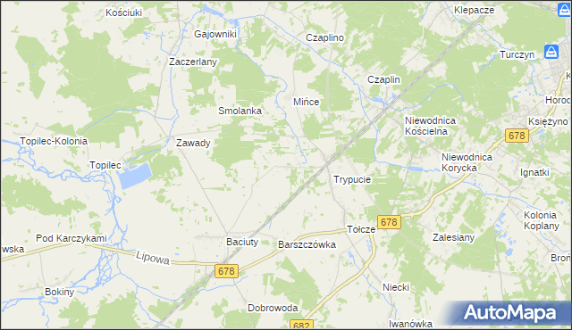 mapa Baciuty-Kolonia, Baciuty-Kolonia na mapie Targeo