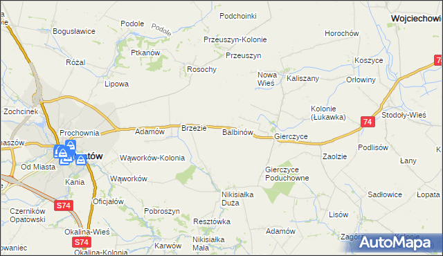 mapa Balbinów, Balbinów na mapie Targeo