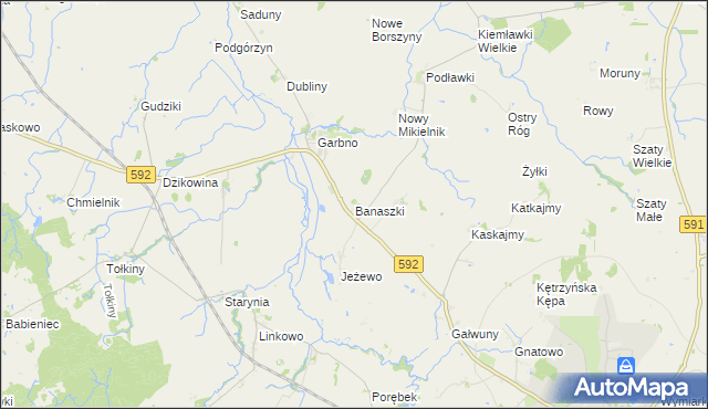 mapa Banaszki, Banaszki na mapie Targeo