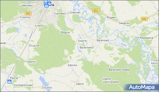mapa Baranówko, Baranówko na mapie Targeo
