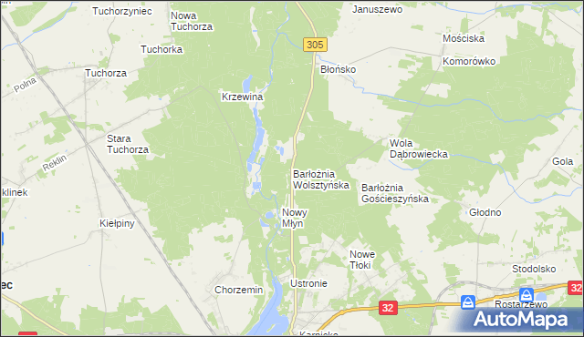 mapa Barłożnia Wolsztyńska, Barłożnia Wolsztyńska na mapie Targeo
