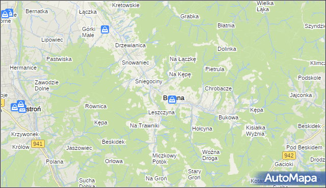 mapa Brenna, Brenna na mapie Targeo