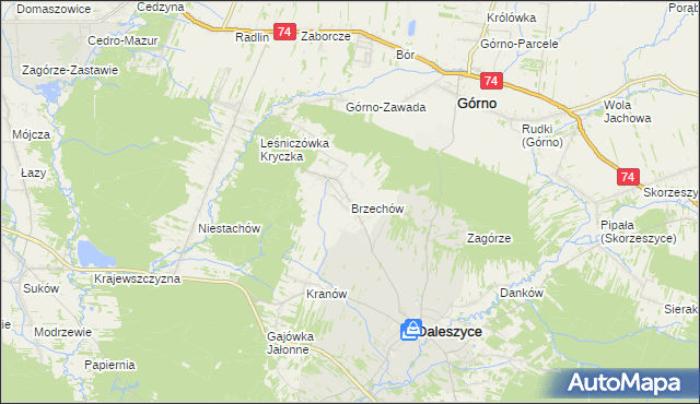 mapa Brzechów, Brzechów na mapie Targeo