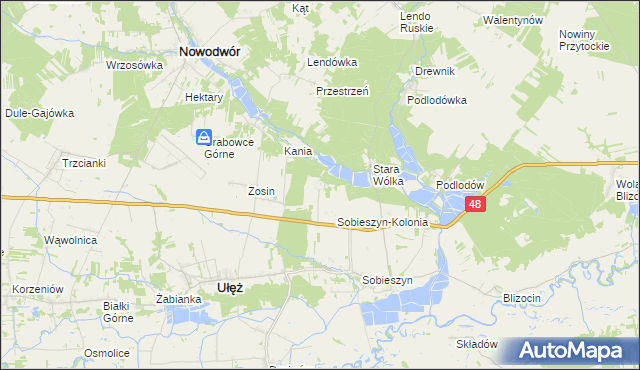 mapa Brzozowa gmina Ułęż, Brzozowa gmina Ułęż na mapie Targeo