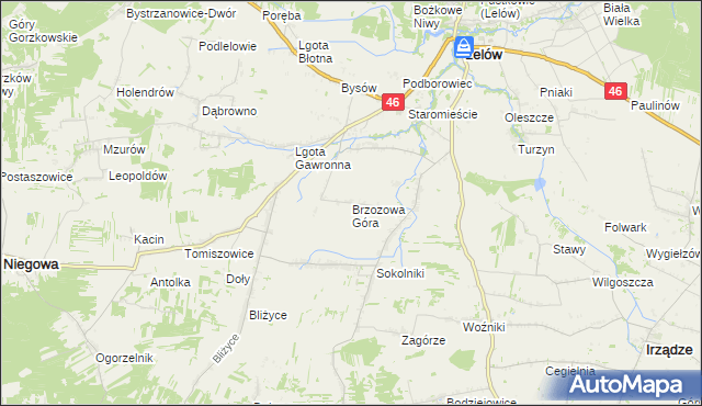 mapa Brzozowa Góra, Brzozowa Góra na mapie Targeo