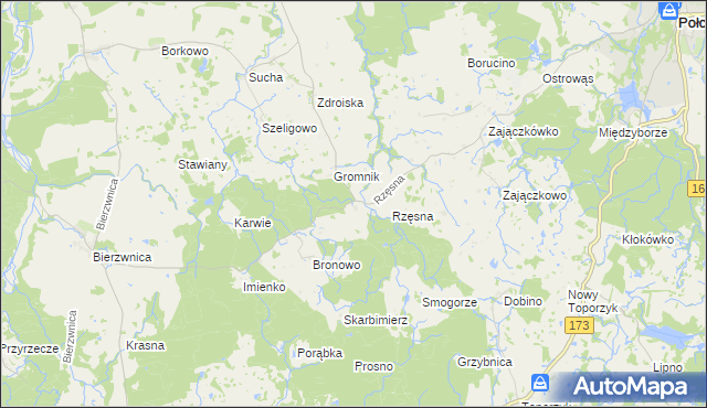 mapa Brzozowica gmina Połczyn-Zdrój, Brzozowica gmina Połczyn-Zdrój na mapie Targeo