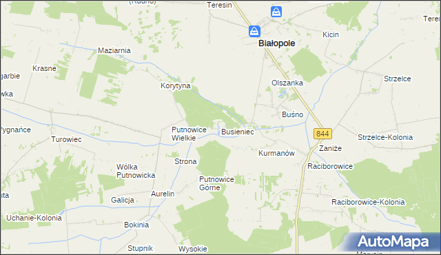 mapa Busieniec, Busieniec na mapie Targeo