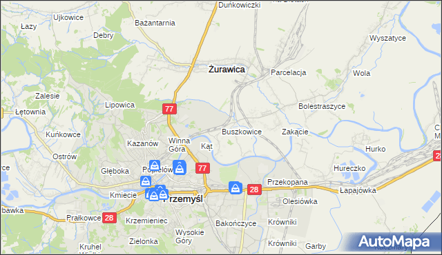 mapa Buszkowice gmina Żurawica, Buszkowice gmina Żurawica na mapie Targeo