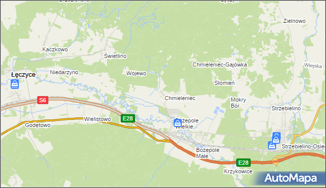 mapa Chmieleniec, Chmieleniec na mapie Targeo