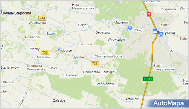 mapa Chomentów-Socha, Chomentów-Socha na mapie Targeo