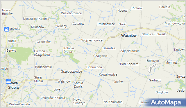 mapa Czajęcice, Czajęcice na mapie Targeo