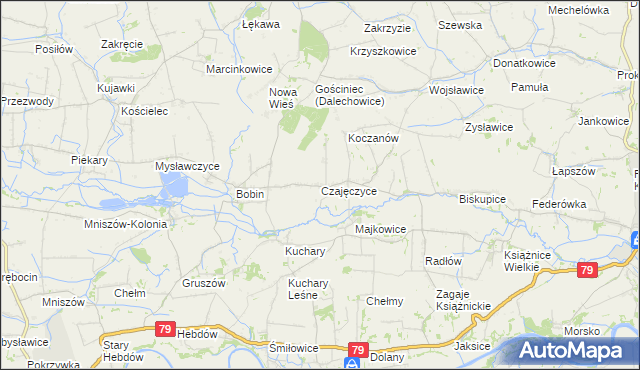mapa Czajęczyce, Czajęczyce na mapie Targeo