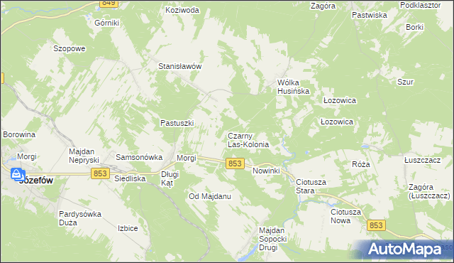 mapa Czarny Las-Kolonia, Czarny Las-Kolonia na mapie Targeo
