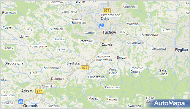 mapa Dąbrówka Tuchowska, Dąbrówka Tuchowska na mapie Targeo